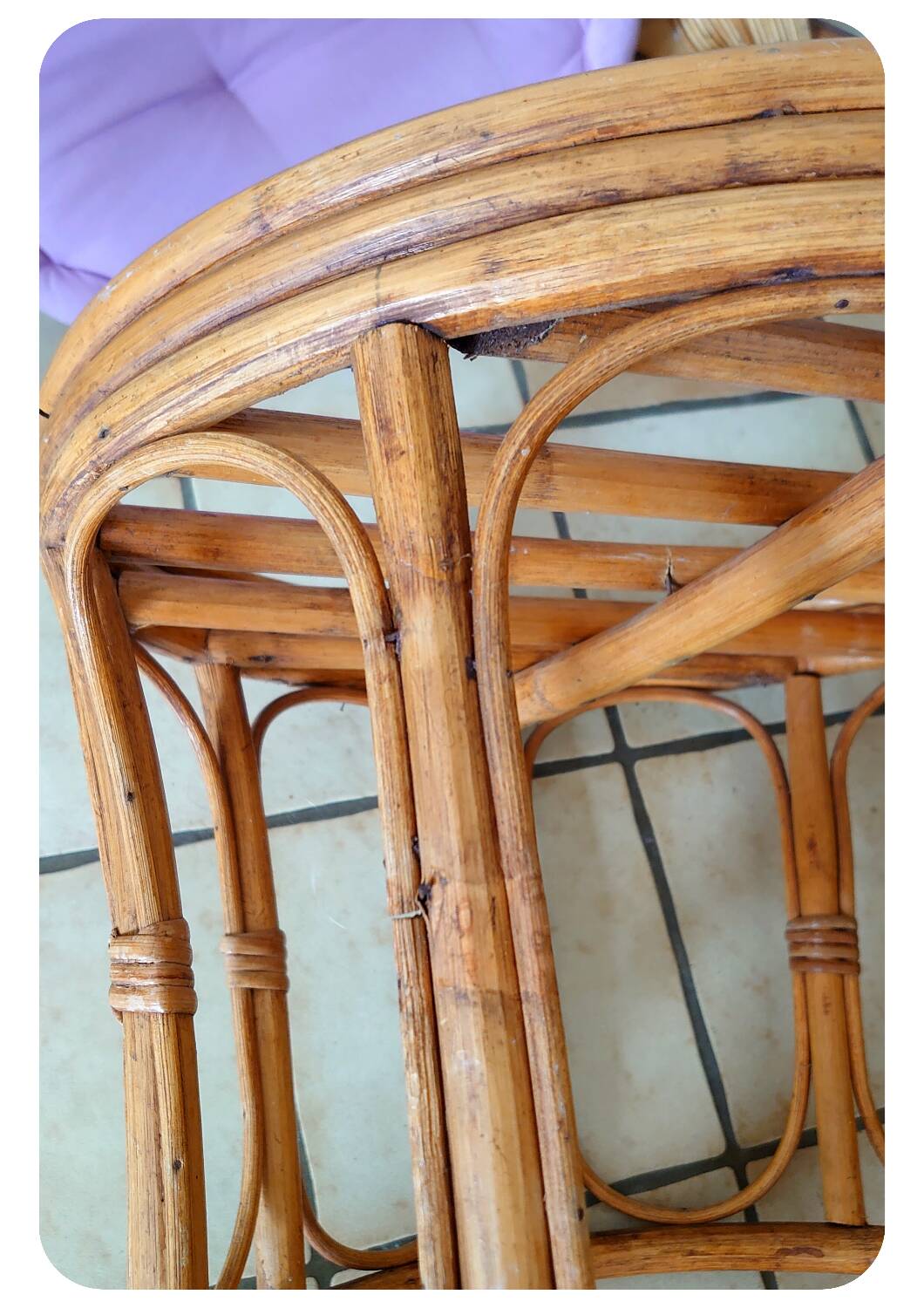 Tabourets en bambou avec coussin