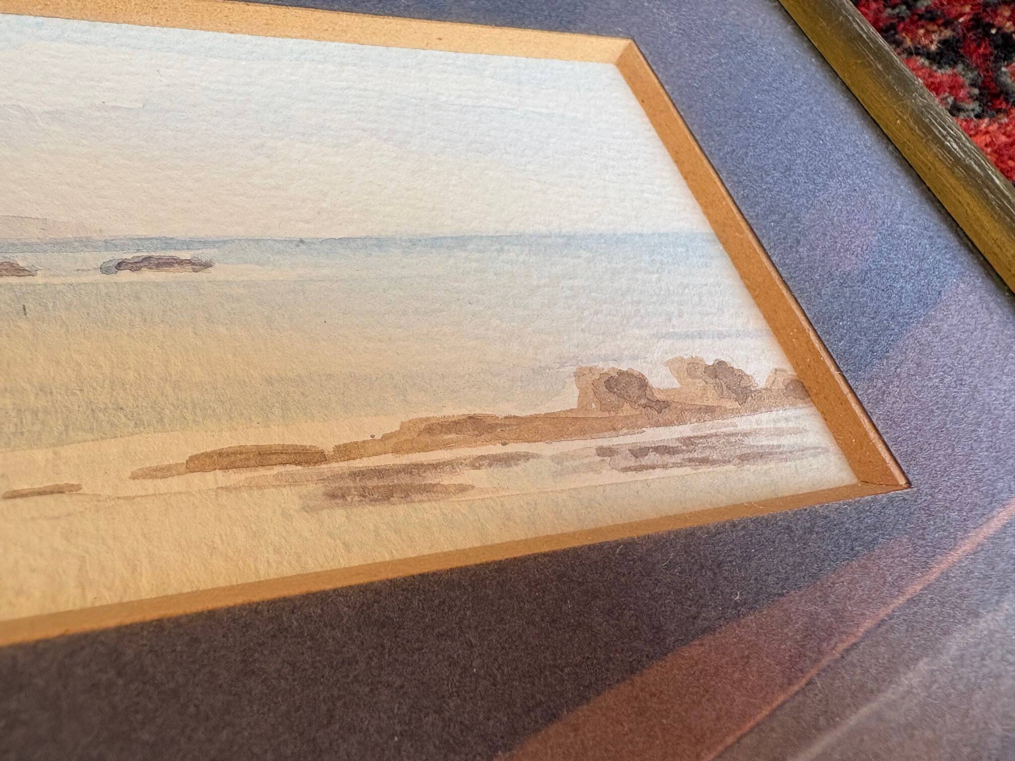 Watercolor signed Janick Laguitton – numbered 10/95 – Seascape