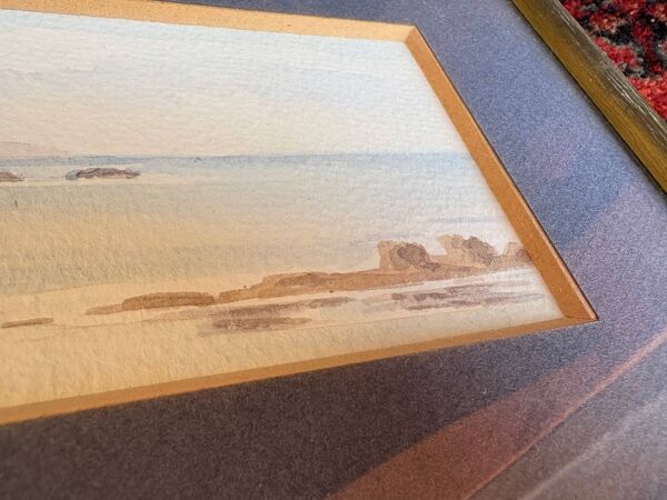 Aquarelle signée Janick Laguitton – numérotée 10/95 – Paysage Marin