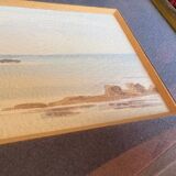 Watercolor signed Janick Laguitton – numbered 10/95 – Seascape