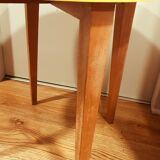 Yellow formica & wood side table