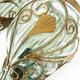 Pair of wall light cage in blown glass green color and wrought iron. Murano style. Year 80