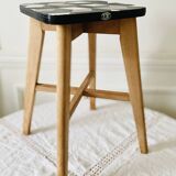 Vintage LV brand wood and formica stool from the 1950s