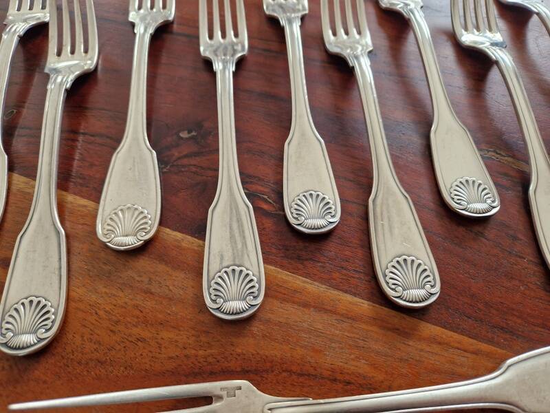 Christofle, Paris - Set of 12 table forks - Vendôme model