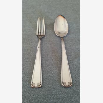 Silver metal cutlery