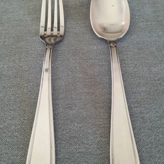 Silver metal cutlery