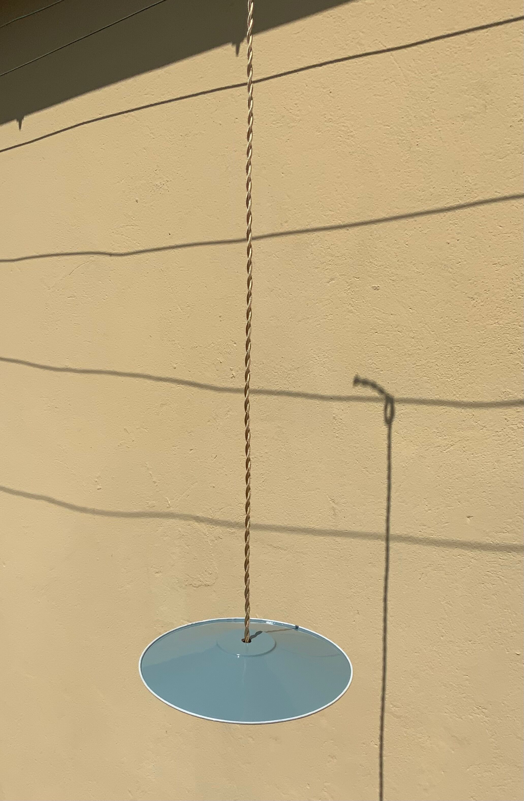 Suspension lampshade vintage blue and white