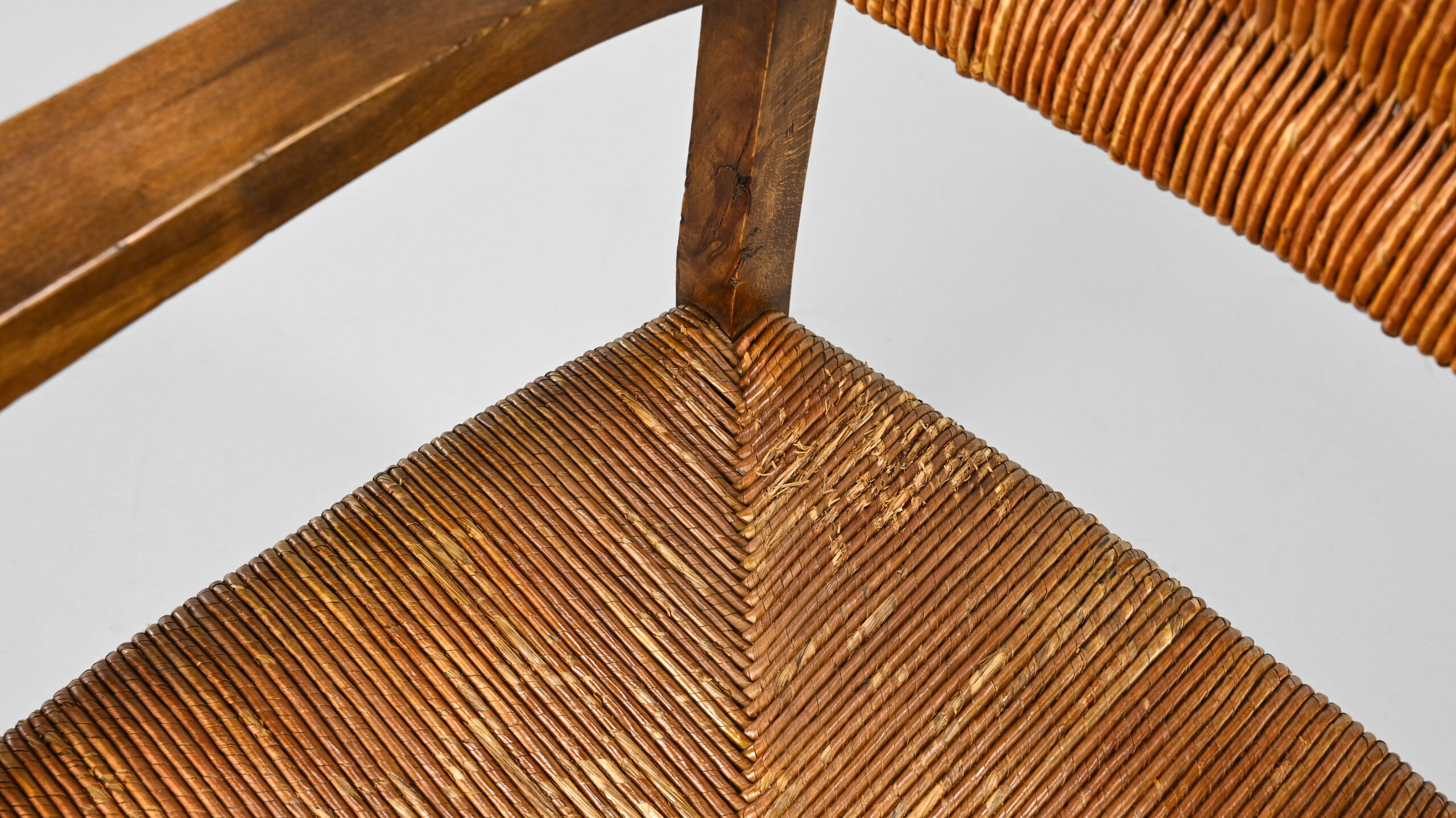 Pair of French armchairs with twisted legs in the style of Charles Dudouyt, France, 1940s.