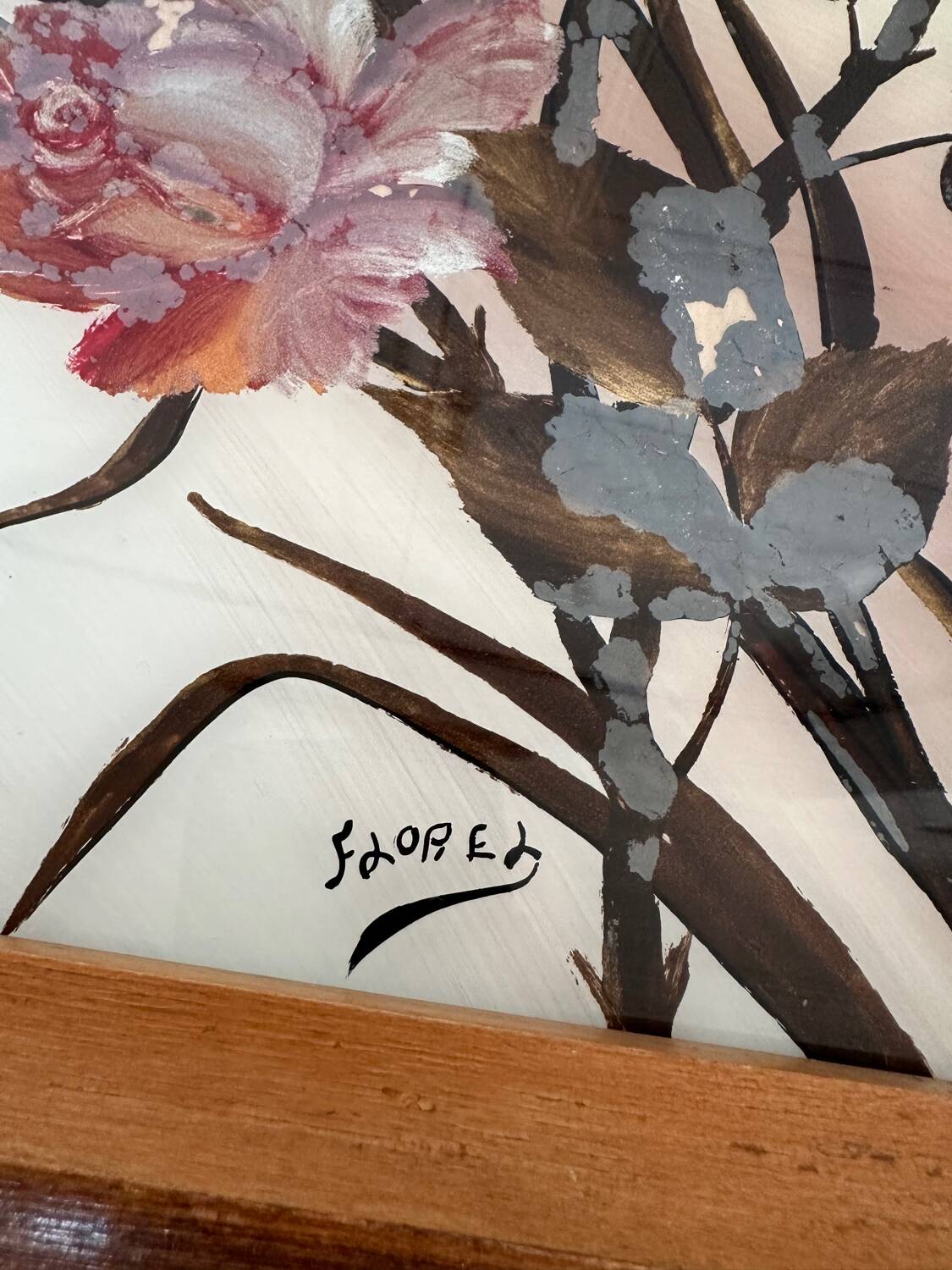 Large art deco tray signed Florel