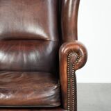 Sheepskin wingback armchair with beautiful deep and warm colours