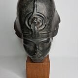 Bust of Amenophis III in patinated plaster in imitation of stone, 45 cm