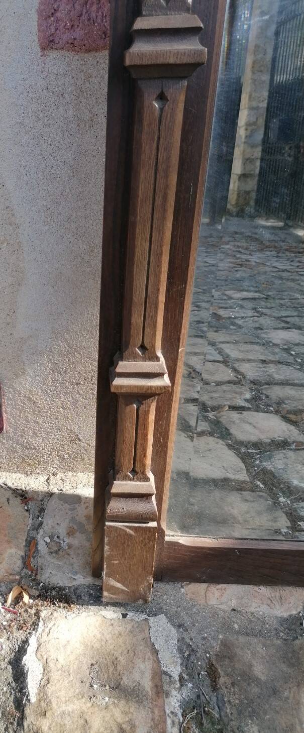 Rustic and Gothic beveled mirror