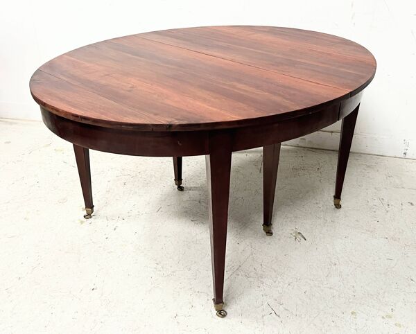 Table a bandeau de style Louis XVI a 6 pieds gaines XIX siècle