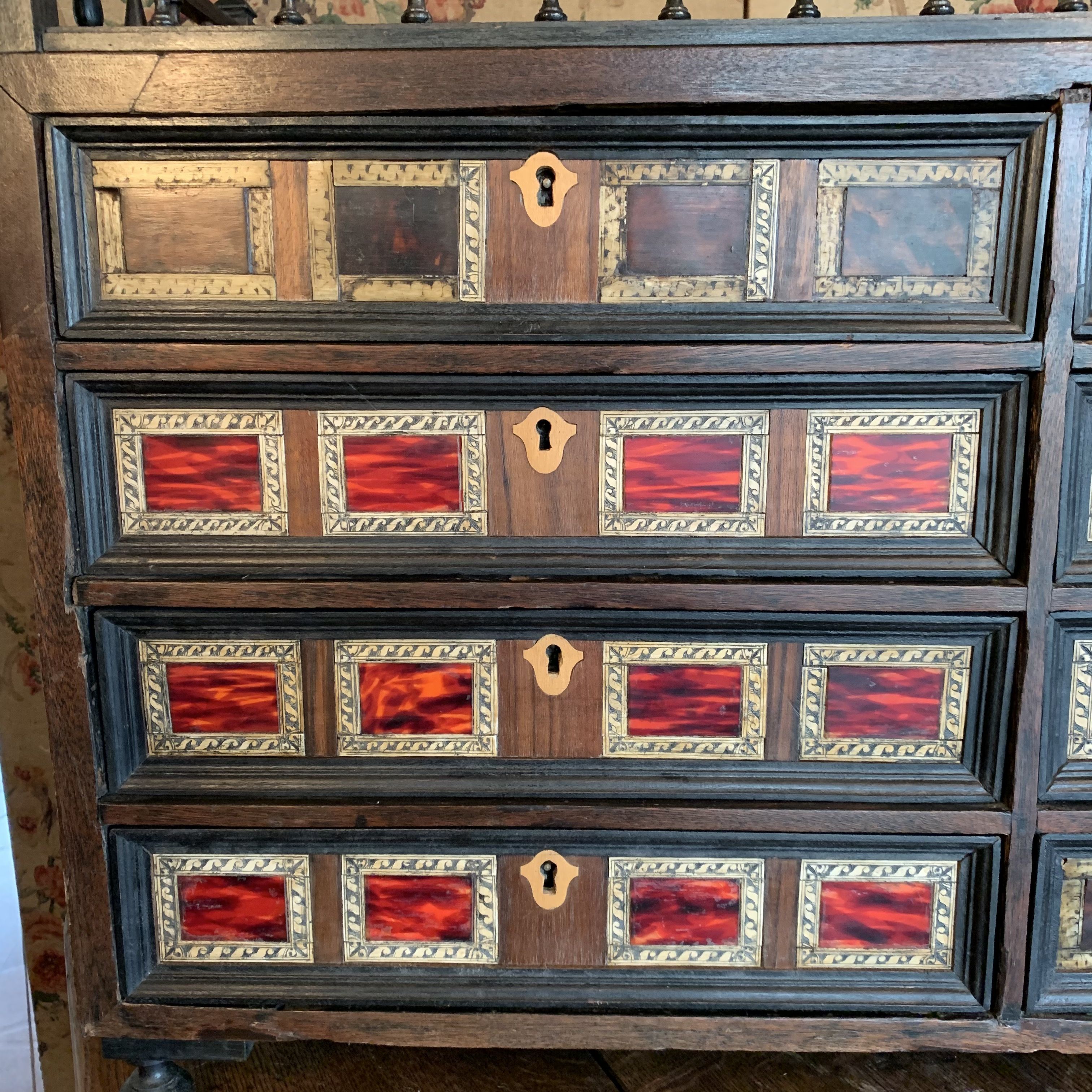 Antwerp cabinet to be laid in tortoiseshell and 17th century marquetry