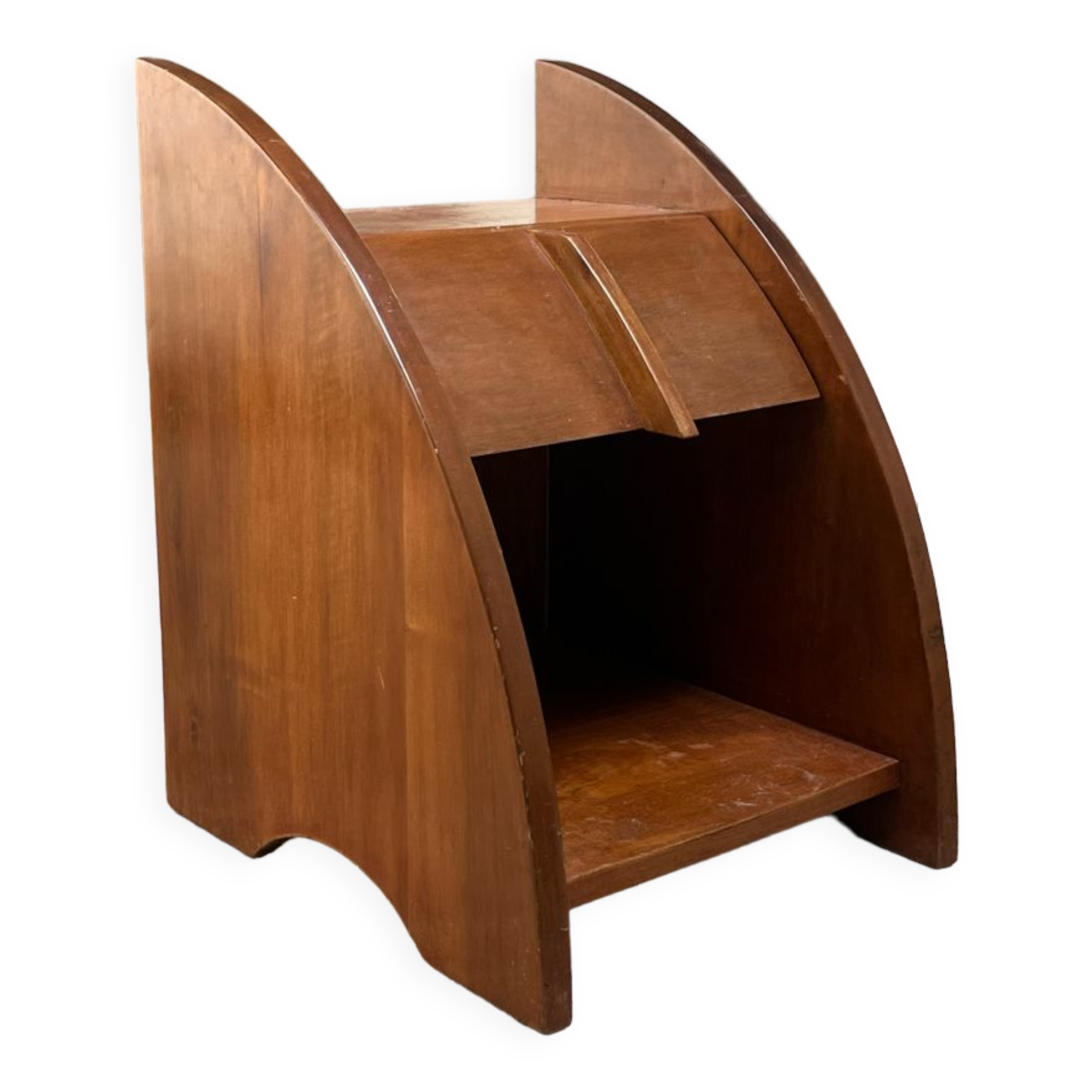 Futuristic wood bedside table 1960