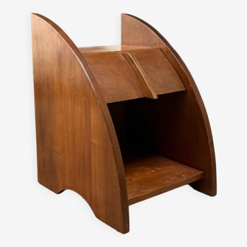 Table de chevet futuriste bois 1960