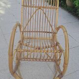 Rohe Noorwolde rattan rocking chair from the 60s