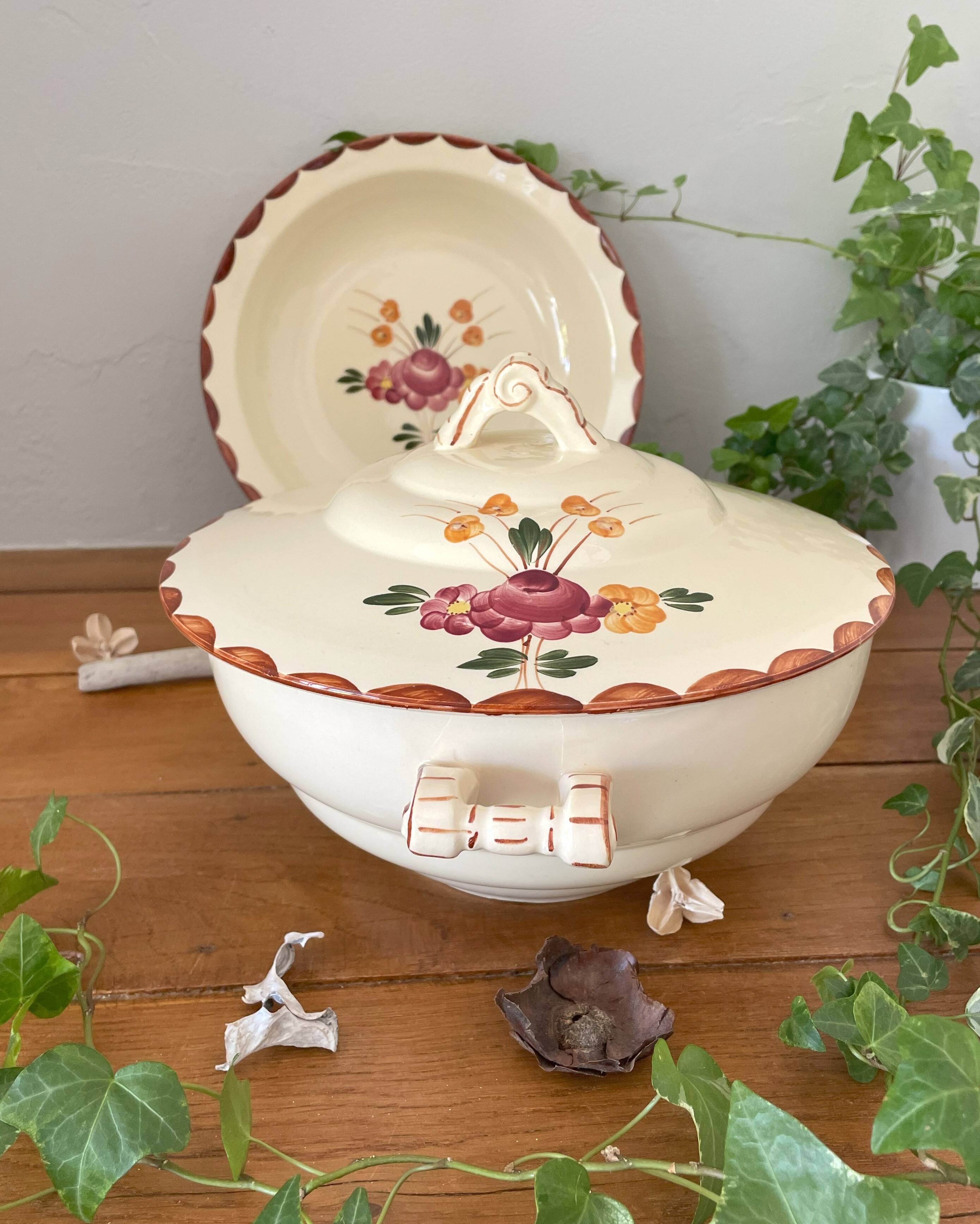 Antique Longchamp earthenware soup tureen