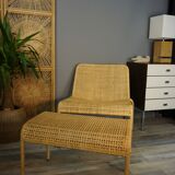 Rattan lounge warmer and matching ottoman sound