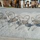 Heart-shaped garden chairs