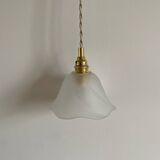 Baladeuse avec tulipe vintage en verre dépoli
