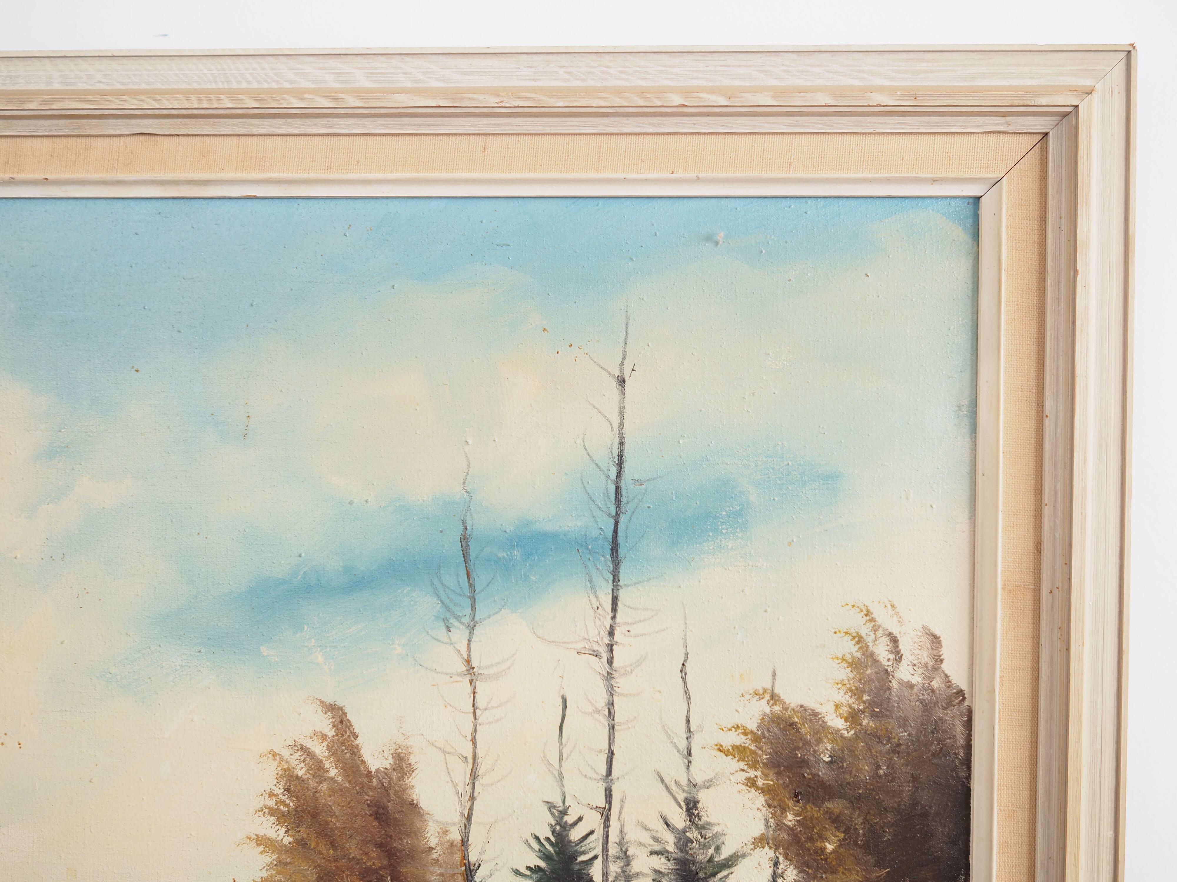 Painting „The Autumn Pond”, Scandinavian design, 1970s