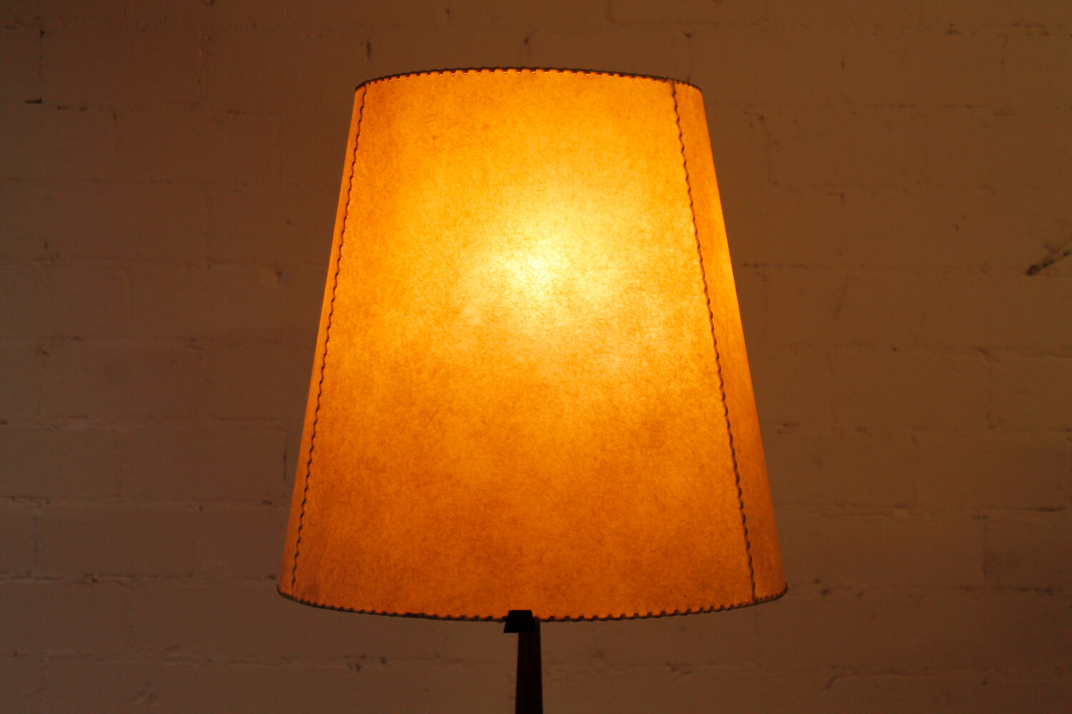 Brass and Cherry Floor Lamp, 1950s