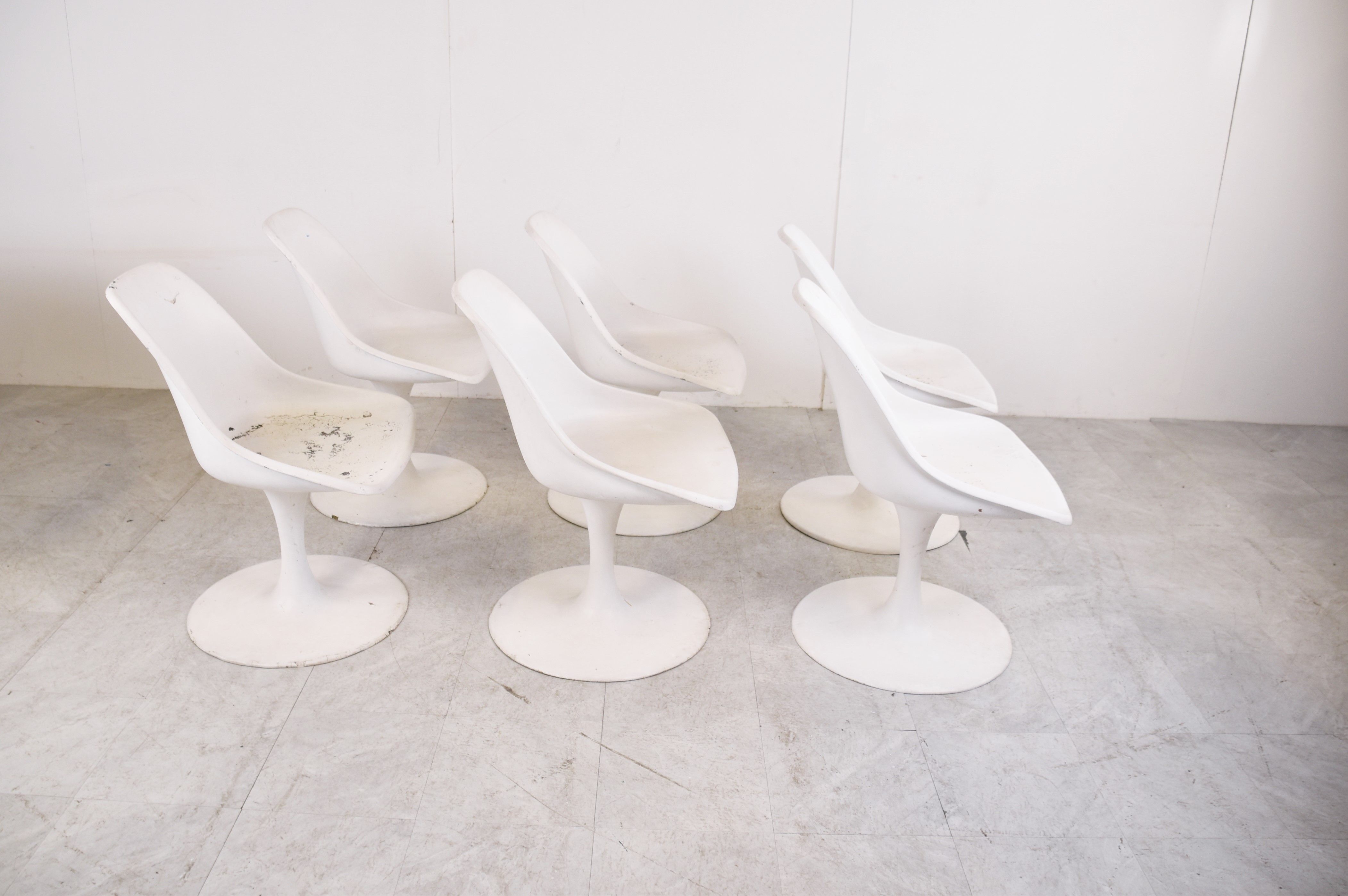 Vintage space age fiberglass dining set, 1960s