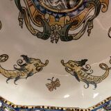 Melonniere in fine polychrome earthenware from Gien with Italian Renaissance decor