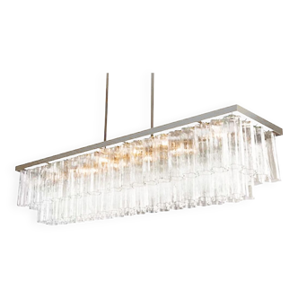 Rectangular “tronchi” murano glass chandelier