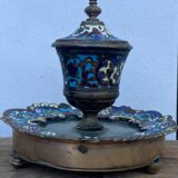 Bronze inkwell, cloisonné enamels, Napoleon III era