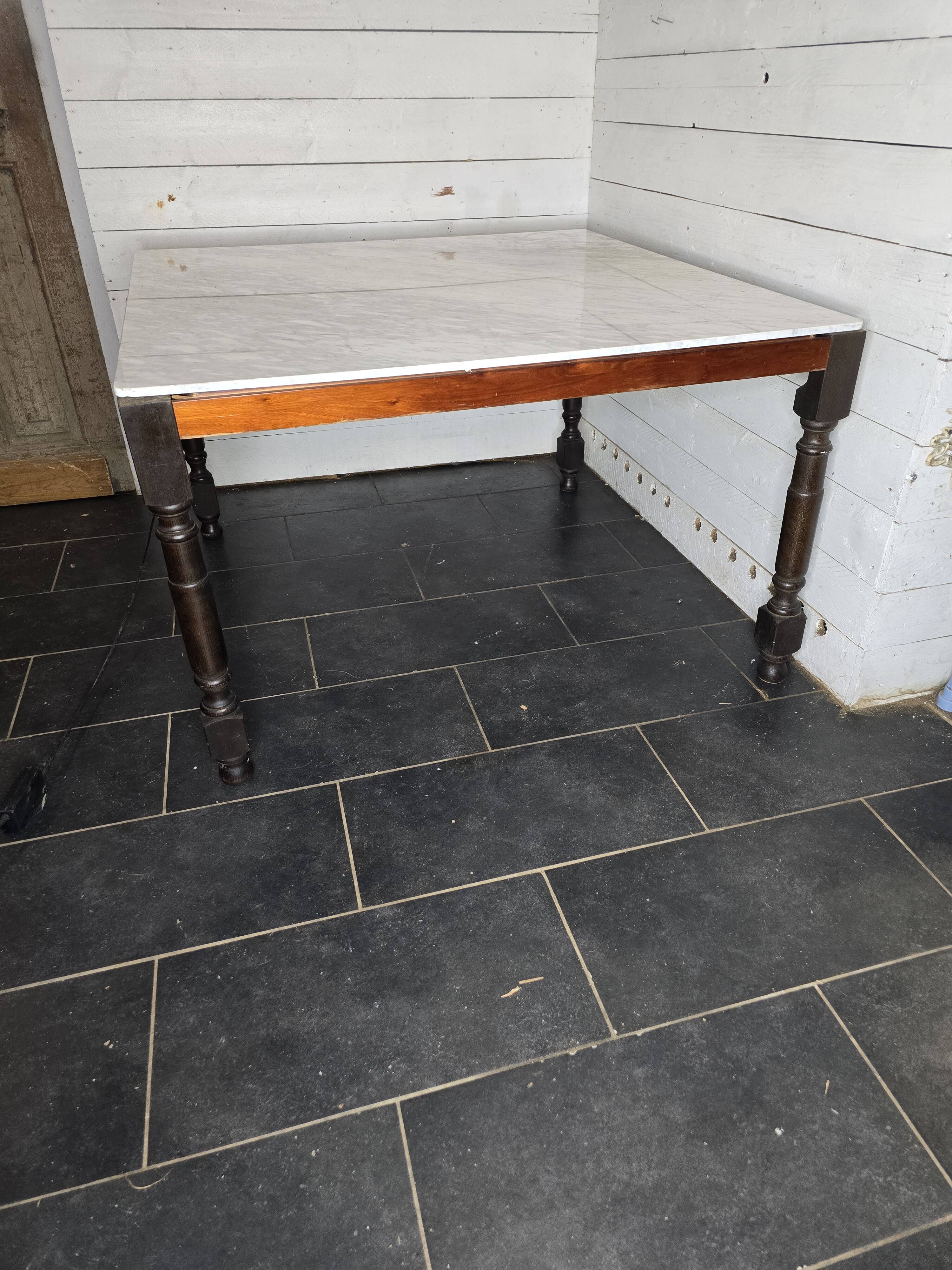 Marble dining table, 120cm × 120cm W×L