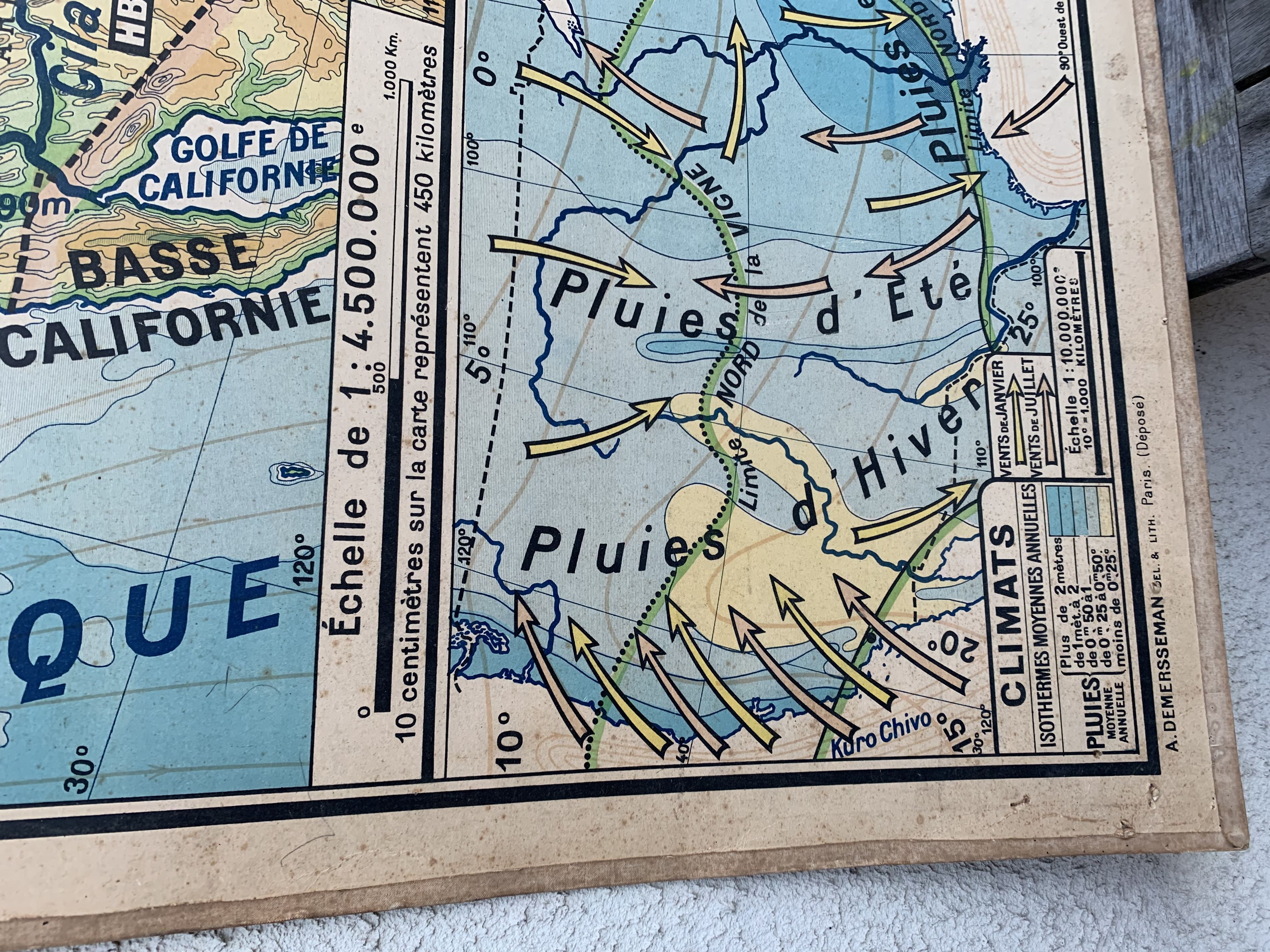 Vintage school map united states n°33 editions hatier by m.peyre