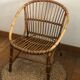 Pair of shell armchairs in rattan 1960