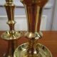 Paire de bougeoirs laiton massif vintage