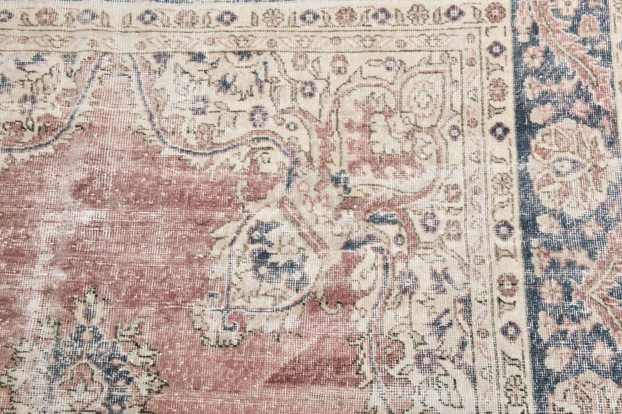 7x11 Vintage Soft Red & Blue Vintage Area Rug, 205x344 Cm