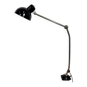 Industrial Workshop Black Enamel Desk Lamp, 1950s