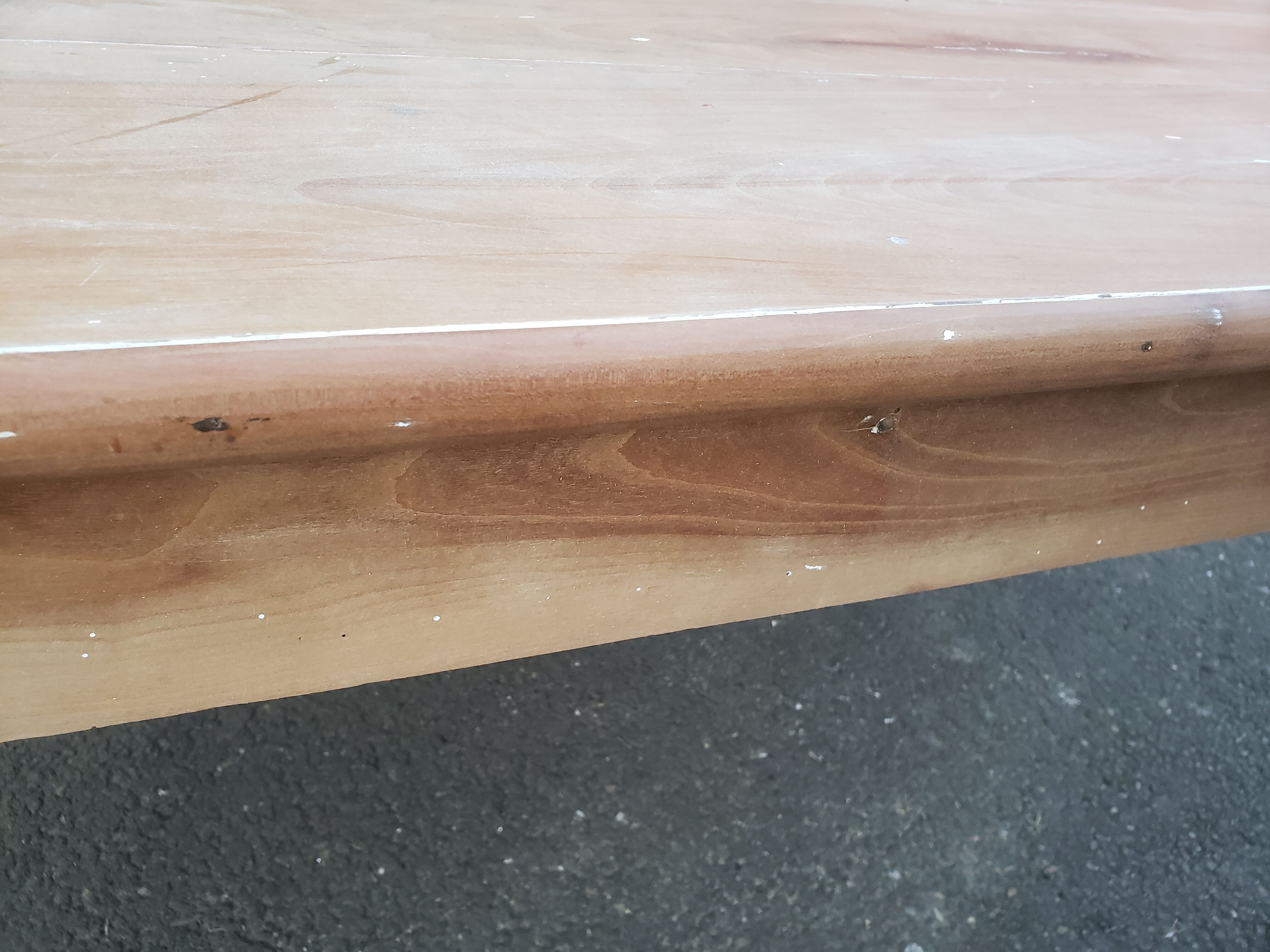 Old patina farm table turned feet