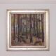 Original mid-century Swedish oil on panel – “Tree Trunks” by Harry Wichmann – dated 1953 – vintage & framed – 69 × 71 cm