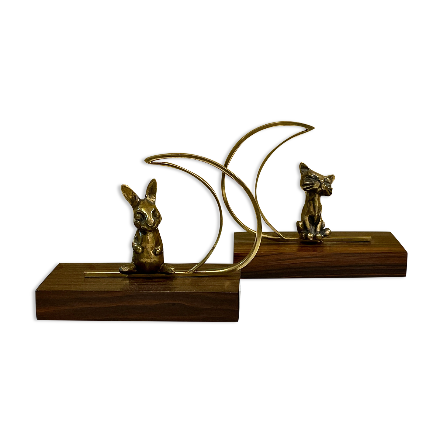 Serre-livre animalier en bronze, France 1960's
