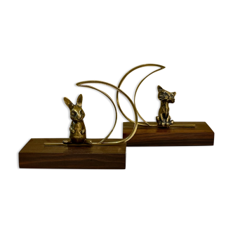 Bronze animal bookband, France 1960's