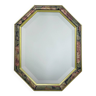 Octagonal mirror with painted floral decoration from the 80s
