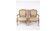 Pair of Neo-Rococo Armchairs with Decorated Fabric in Light Wood