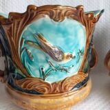Pair of antique cache-pots in majolica – Art Nouveau 19th century