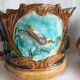 Pair of antique cache-pots in majolica – Art Nouveau 19th century