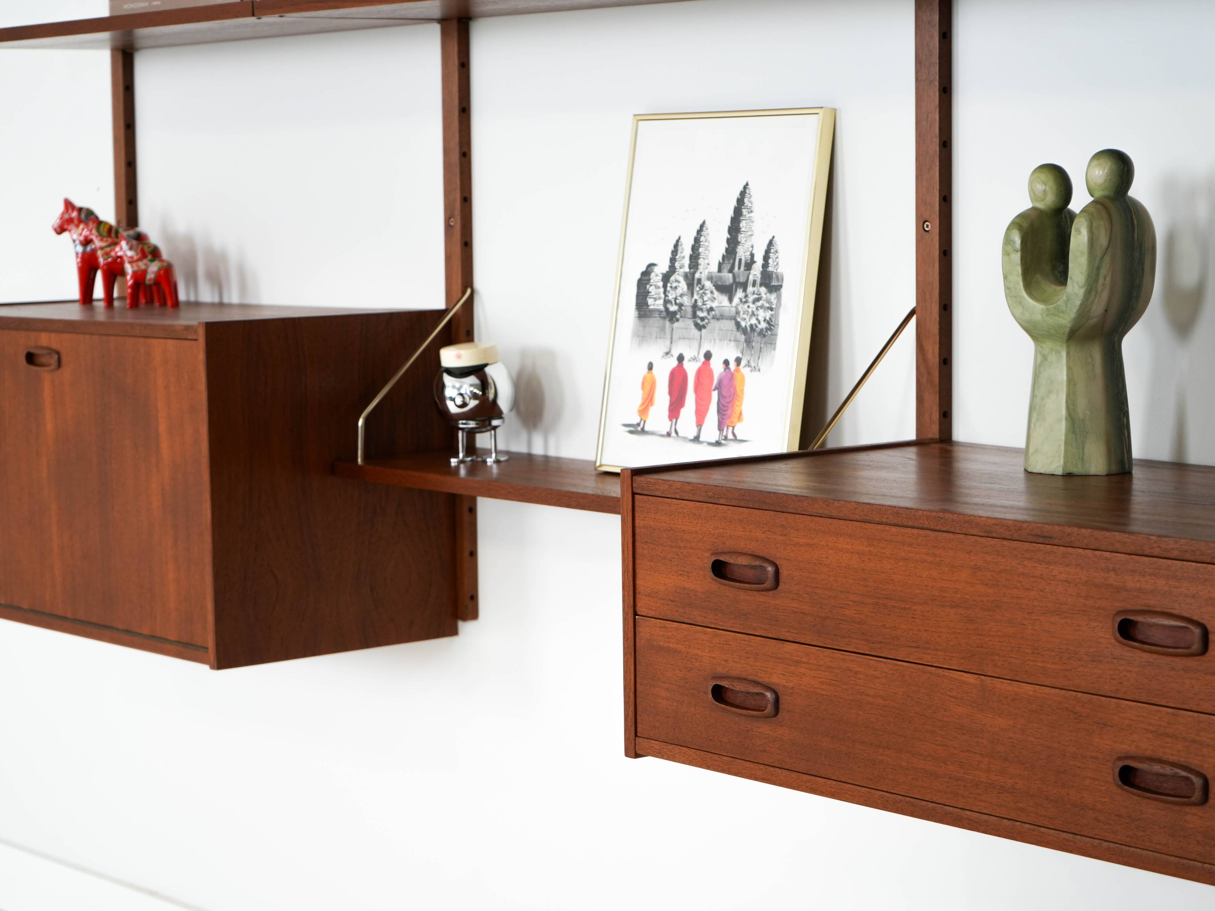 Teak shelving unit, Danish design, 1960s, manufactured in Denmark