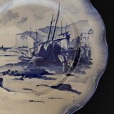Sarreguemines earthenware plate with Marine decor late 19th century early 20th century