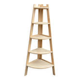 Vintage 5-Tier Solid Wood Quarter-Round Corner Shelf