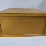 Old haberdashery cabinet drawer display Gutermann wood sewing