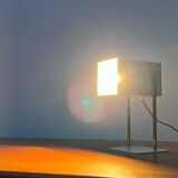 Mid-century minimalist German table lamp in cube by Kaiser Idell Leuchten, 1960s.